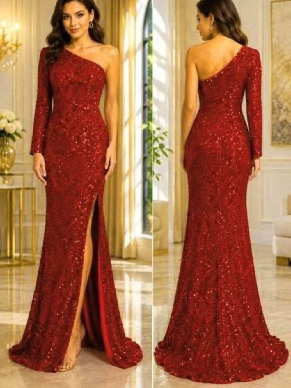 Dress The Population Sky Blue Arielle Sequin Mermaid Gown